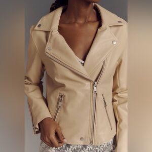 NEW! ANTHROPOLOGIE “The Saige” Moto Jacket in Sand